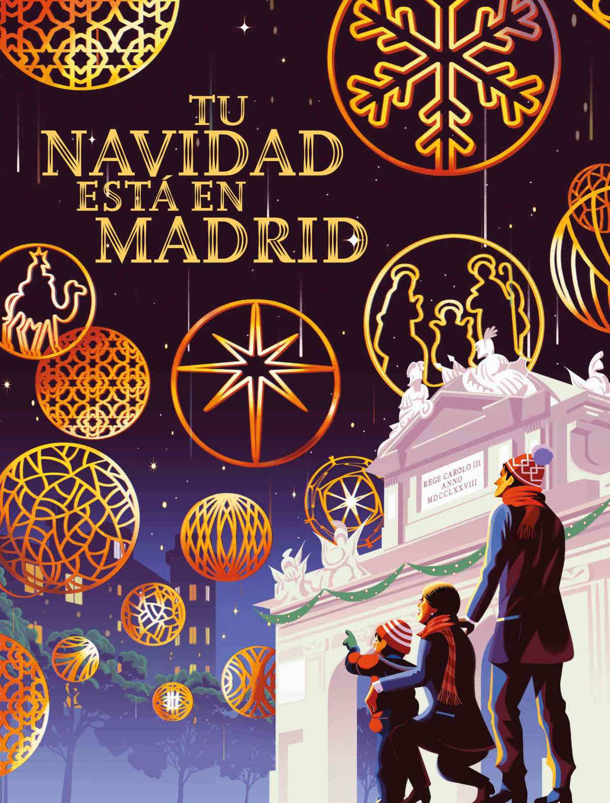 Cartel de Navidad del Ayuntamiento de Madrid. Ilustrador: Francesco Bongiorni 